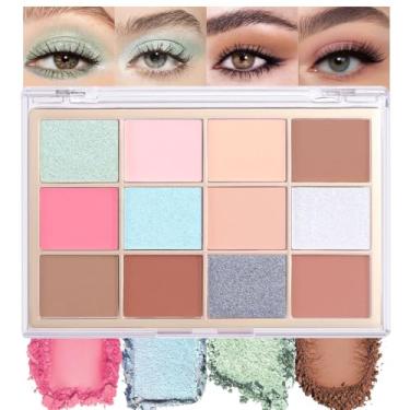 Imagem de Paleta de sombras nude prata marrom, paleta de sombras naturais neutras macias pequenas creme, cores claras, paleta de sombra, paletes de maquiagem de longa duração para mulheres, veganas