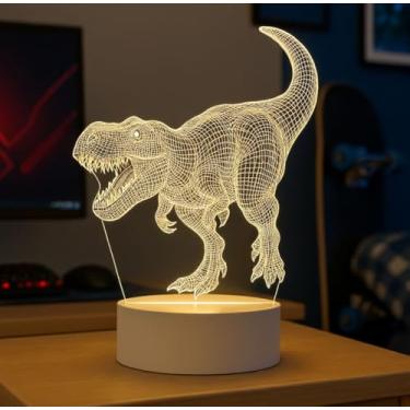 Imagem de Luminária Dinossauro T-rex de mesa led 3D