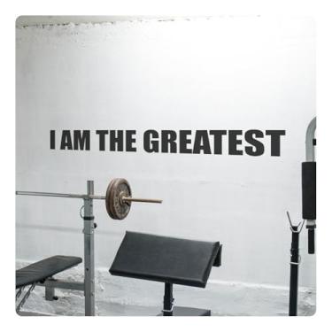 Imagem de My Vinyl Story - I Am The Greatest - Adesivo de parede motivacional inspirador com citação decoração artística com frase positiva para casa, escritório, quarto, academia, empreendedores, removível