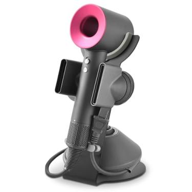 Imagem de Suporte de metal para secador de cabelo, suporte para secador de cabelo, mesa com organizador de cabos, suporte de secador de cabelo, suporte para secador de cabelo, armazenamento de secador de cabelo