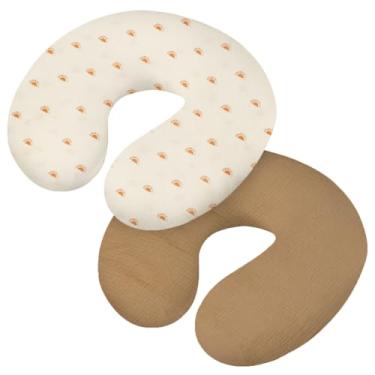 Imagem de 2 peças, capa de almofada de amamentação de algodão, capa de travesseiro de amamentação com zíper oculto, capa de amamentação fácil de instalar, capa de travesseiro flexível e fácil de usar para bebês