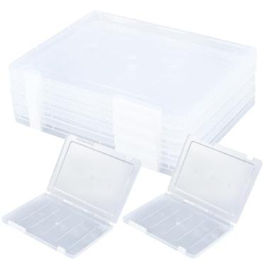 Imagem de CRASPIRE Caixa de armazenamento de plástico de plástico transparente com arquivo A4 transparente para documentos de papel de carta de 21,6 x 28 cm, suporte de revistas com fivela, suprimentos de arte