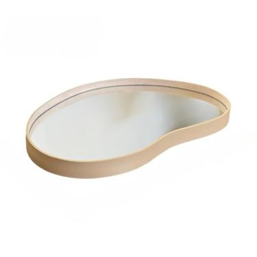 Imagem de Bandeja Decorativa Espelhada e Orgânica Para Organização de Casa Centro de Mesa Banheiro e Festas(N6 BEGE)