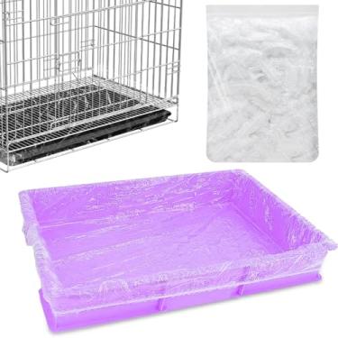 Imagem de 50 peças de forros descartáveis de plástico transparente para gaiola de coelho filme higiênico de animais pequenos elásticos para coelho, hamster, totoro, porquinho-da-índia e pequenos animais