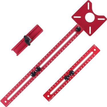 Imagem de Suporte de ranhura de fresagem 4 em 1, ferramenta de fresagem redonda profissional para carpintaria, gabarito de corte circular com furador central automático, guia de fresagem, ferramenta de modelo