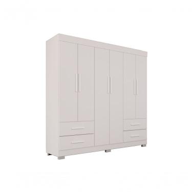 Imagem de Guarda Roupas Casal Texas 6 Portas 4 Gavetas Sem Espelho Salleto Branco