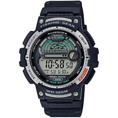 Imagem de Relógio esportivo masculino Casio Pro Trek de quartzo com pulseira de resina, Preto, Relógio de quartzo