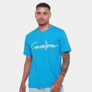 Imagem de Camiseta Cavalera Comfort Assinatura Masculina, Azul, G