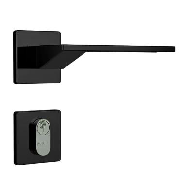 Imagem de Fechadura Para Porta De Entrada Preto Fosco 40mm Com Roseta Mz630 Design - 03630b3pf - Papaiz