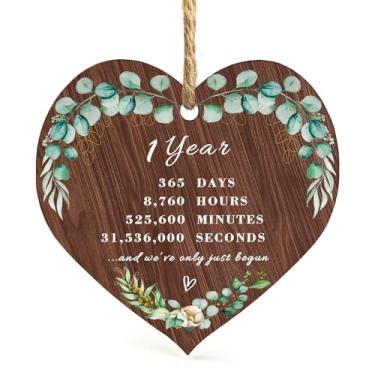 Imagem de Enfeite de casamento de primeiro Natal 2025, presentes de casamento para casais, decorações de festa de aniversário de casamento de 1 ano, papel de feliz primeiro ano para ela, recém-casado, Sr. e Sra