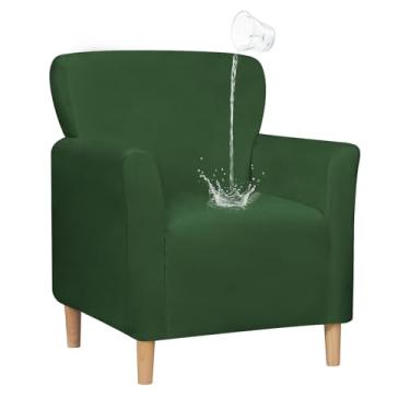 Imagem de NICEEC Capas elásticas de elastano para cadeira, supermacia, moderna, banquete, poltrona, repelente de água, protetor de móveis para sala de estar, escritório, leitura (verde)