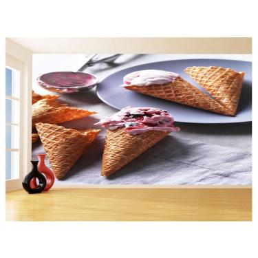 Imagem de Papel De Parede 3D Alimentos Sorvete Casquinha 3,5M Al370
