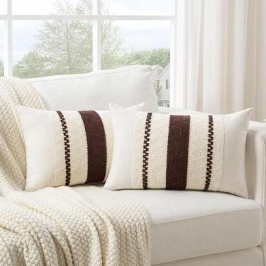 Imagem de Capa de travesseiro Fancy Homi Boho Brown Long Lombar 35x60cm Conjunto