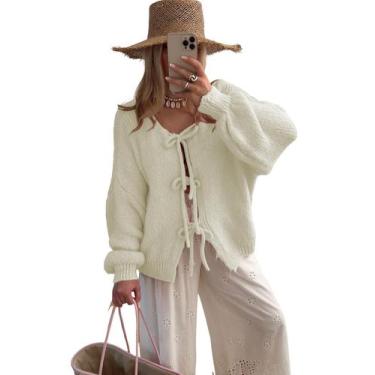 Imagem de Suéter, cardigã SKIKYAN, gravata borboleta, tamanho grande, decote em 