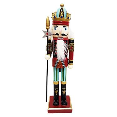 Imagem de Newmind Ornamentos de soldado Quebra-Nozes de madeira de 30,5 cm, feito à mão, para boneco de Natal, boneco de brinquedo - lança