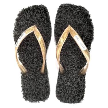 Imagem de Chinelo Confort Square ideal para Fascite Plantar, esporão de calcâneo, sensação de estar pisando em um tapete macio. (Preto, 35/36, BR, Adulto, Faixa Numérico, 35, 36)