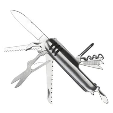 Imagem de Canivete Multifuncional, 15 Funções, Prateado, Aço Inoxidável, Estilo Suíço
