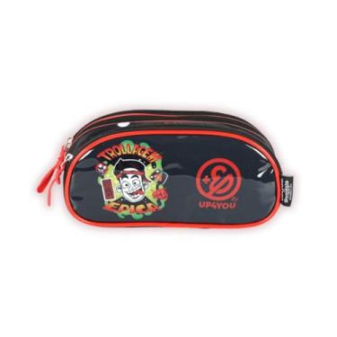 Imagem de Estojo Enaldinho Triplo Youtuber Infantil Meninos Escolar, Cor Vermelho