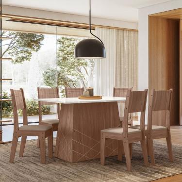 Imagem de Conjunto Sala de jantar Liza 1,35 com 06 Cadeiras Amend 74B