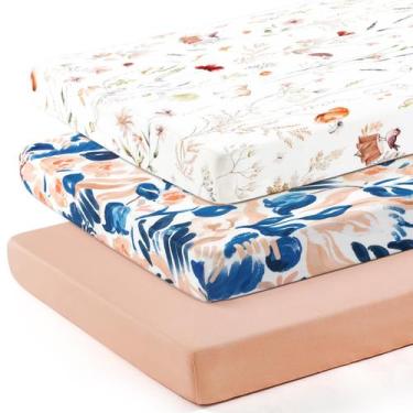 Imagem de Sábana Ajustable GRSSDER Paquete de 3 de Punto Jersey Suave 97x61x15 c