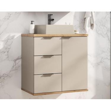 Imagem de Gabinete de banheiro aqua 56,7cm estilare gab4001 nude/carvalho