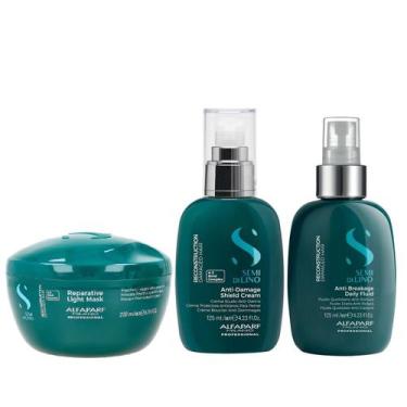 Imagem de Kit Alfaparf Semi Di Lino Reconstruction - Máscara Suave 200ml + Creme