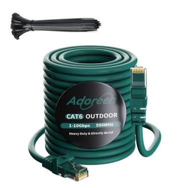 Imagem de Cabo Ethernet Adoreen Cat 6 Outdoor 300 pés verde impermeável