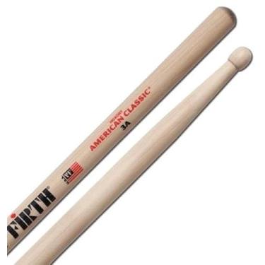 Imagem de Baqueta Vic Firth American Classic Hickory 3A Padrão entre 5B e 5A pescoço curto comprida (1266)