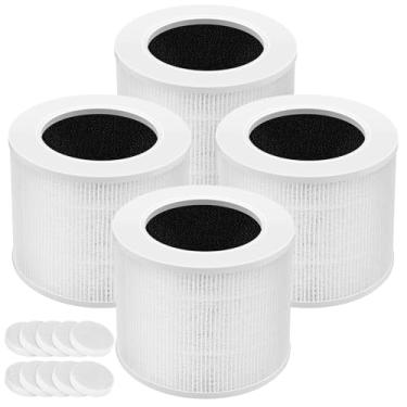 Imagem de Filtro de substituição Core mini, compatível com mini purificador de ar LEVOIT Core, Mini P, substituição de filtro 3 em 1, peça de substituição #Core Mini-RF, 4 filtros e 10 esponjas de fragrância