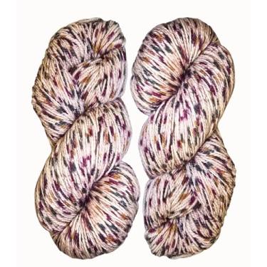 Imagem de Sunny Cat Fio de lã Fusion – Conjunto de 2 novelos de mistura de lã – 100 g/3,5 oz cada – 400 m/435 jardas – Feito na Turquia. Cores naturais tingidas à mão. Fio de peso médio premium para tricô e