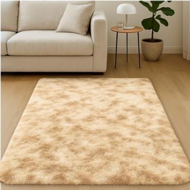 Imagem de Carpete, Tapete Sala Grande, 1,00x1,50 Sala Quarto Felpudo Premium，Antiderrapantes e Macios(Bege Mesclado)