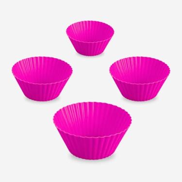 Imagem de Kit com 12 Forminhas de Silicone Premium Cupcake | BPA Free, Antiaderente, Forno e Airfryer (Pink)