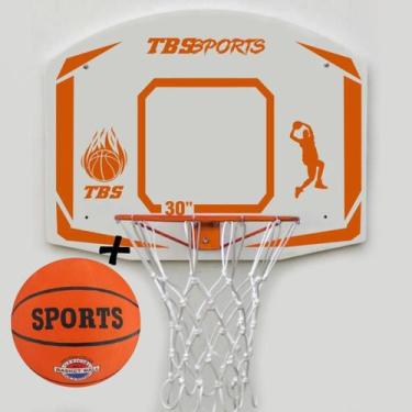 Imagem de Kit Tabela Basquete À Prova Dágua Aro 41cm C/ Rede E Bola  - Triboshop