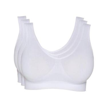 Imagem de Kit 3 Tops Hanes Alças Largas sem Costura 5762 Branco - G, Branco, G