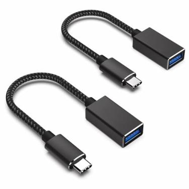 Imagem de Adaptador USB C para USB 3.0, pacote com 2 adaptadores USB C para macho para fêmea compatível com MacBook 2022 2021 2020, Samsung Galaxy Note 20, Galaxy S20 S21, Google Pixel, Nexus e mais