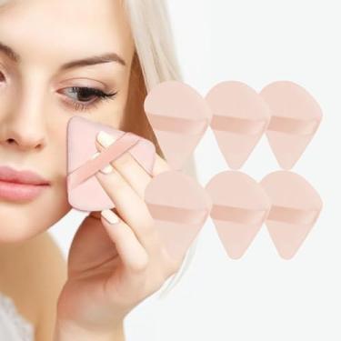Imagem de Esponja macia para maquiagem triangular, 6 peças, esponja de base cosmética para rosto (damasco)