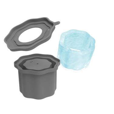 Imagem de com acessórios de tampa, copo de silicone, moldes de gelo, copo de gelo, bandeja de cubo de gelo, molde cilíndrico (cinza-3º)