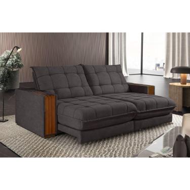 Imagem de Sofá Retrátil Berlim 2,90m 5 Lugares Molas Ensacadas Txr Marrom