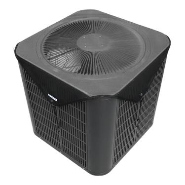 Imagem de KastLite Capa de ar condicionado central para uso externo - 91 cm × 91 cm, capa de CA de malha superior para unidade externa com ganchos de corda elástica que não arranham - tela HVAC, compressor