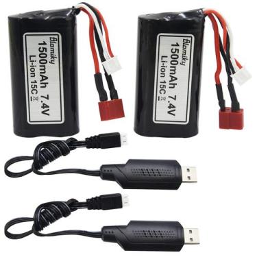 Imagem de Bateria recarregável Blomiky 7,4 V 1500mAh Li-ion, pacote com 2 unidad