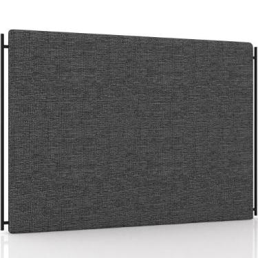 Imagem de Cabeceira Cama Box King 195cm Estofada Goya P05 Linho Cinza Escuro - L