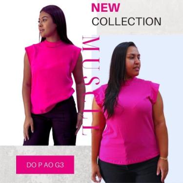 Imagem de Camiseta tendencia regata muscle tee plus size - KGENTE, Pink, G1