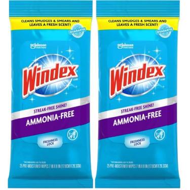 Imagem de Lenços umedecidos Windex Glass Surface sem amônia, 25 quilates, pacote