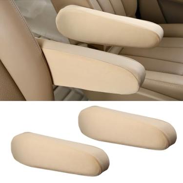 Imagem de 2 peças de capas de apoio de braço para assento de carro, tecido elástico de tecido de substituição para apoio de braço dianteiro, protetores universais de apoio de braço de assento de veículo
