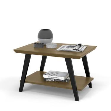 Imagem de Mesa Centro Davi Freijó com pés madeira Preto - Ofertamo