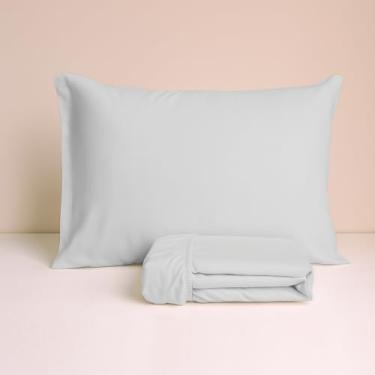 Imagem de Jogo De Lençol Simples Elástico 2 Peças Micro Percal Arte Cazza Bege Solteiro King