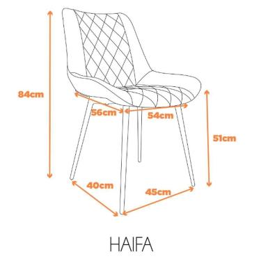 Imagem de Kit 4 Cadeiras Haifa Lívia Fratini Revestido Em Poliuretano (pu) Caramelo Base Em Aço Preto