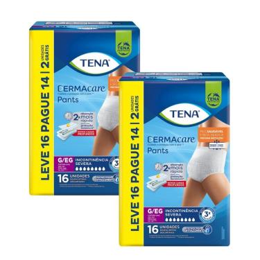 Imagem de Kit 2 Roupa Íntima Tena Dermacare Pants G/EG com 16 Unidades