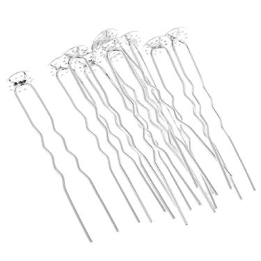 Imagem de barenx 10 grampos de cabelo em forma de U, grampos de cabelo ondulados, ferramentas de estilo para mulheres e meninas - branco K