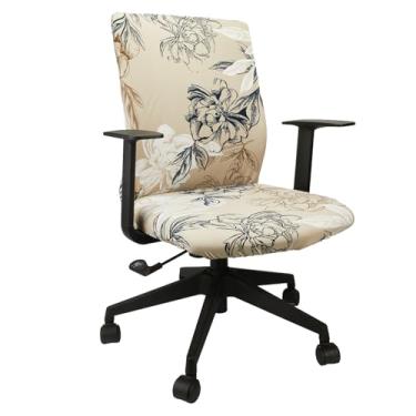 Imagem de letsinstyle Capa grande impressa para cadeira de escritório para computador, capa elástica para cadeira de mesa, cadeiras giratórias, antipoeira, capas para cadeiras de escritório com zíper